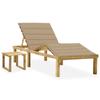 Day and Night - Day and Night Garden Lounger with Impregnated Pine Wood Table and Cushion