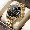 NIBOSI Watches for Men Luxury Waterproof Luminous Fashion Dress Quartz Watch Casual Analog Chronograph Gold Black Wrist Watch