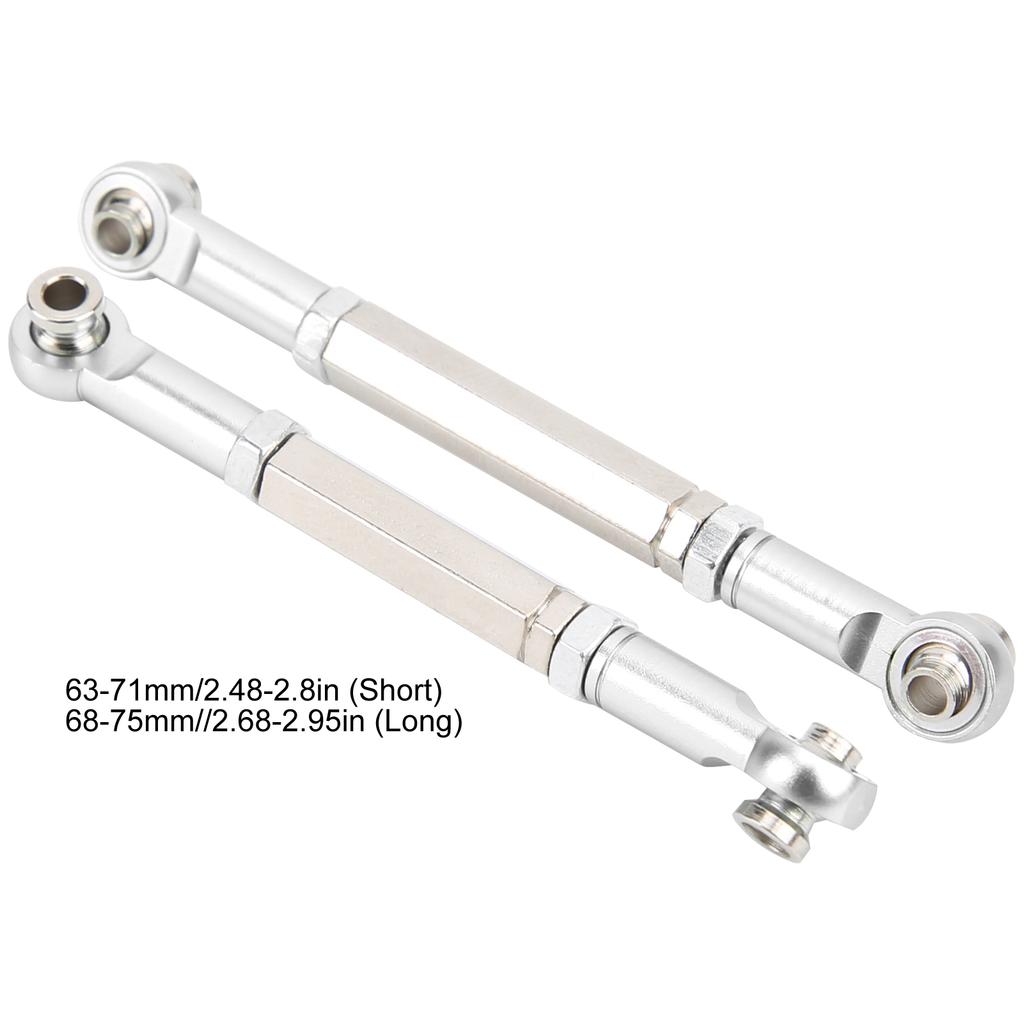 8Pcs Upgrade Metal Pull Rod Steering Pull Rod for WPL/MN/Feiyu 1/16 RC Car Spare PartsSilver