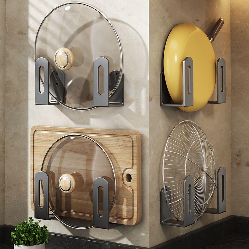 Wall-Mounted Kitchen Rack: Multi-functional Pot Lid and Cutting Board Holder
