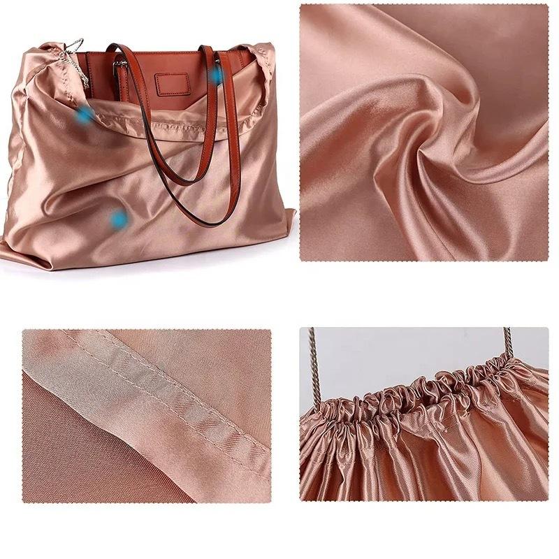 Silk Cloth Dust Bags Fashion Dustproof Travel Drawstring Pouch Thick Dust Cover Storage Bags Handbags