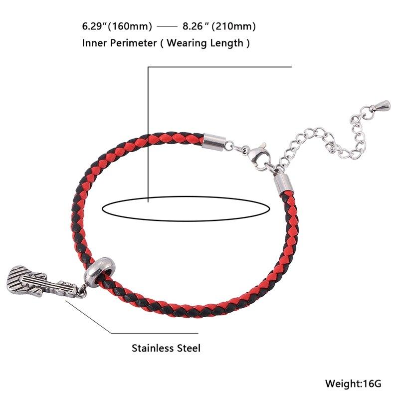 Fashion Jewelry Guitar Cat Fox Accessories Leather Bracelet For Women Charm Bracelets Handmade Jewelry