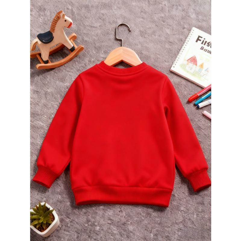 Kids Sweatshirt Print Round-Neck Sweatshirt Featuring a Cute Penguin Cartoon Design , Perfect for Everyday Casual Wear And Versatile Fashion