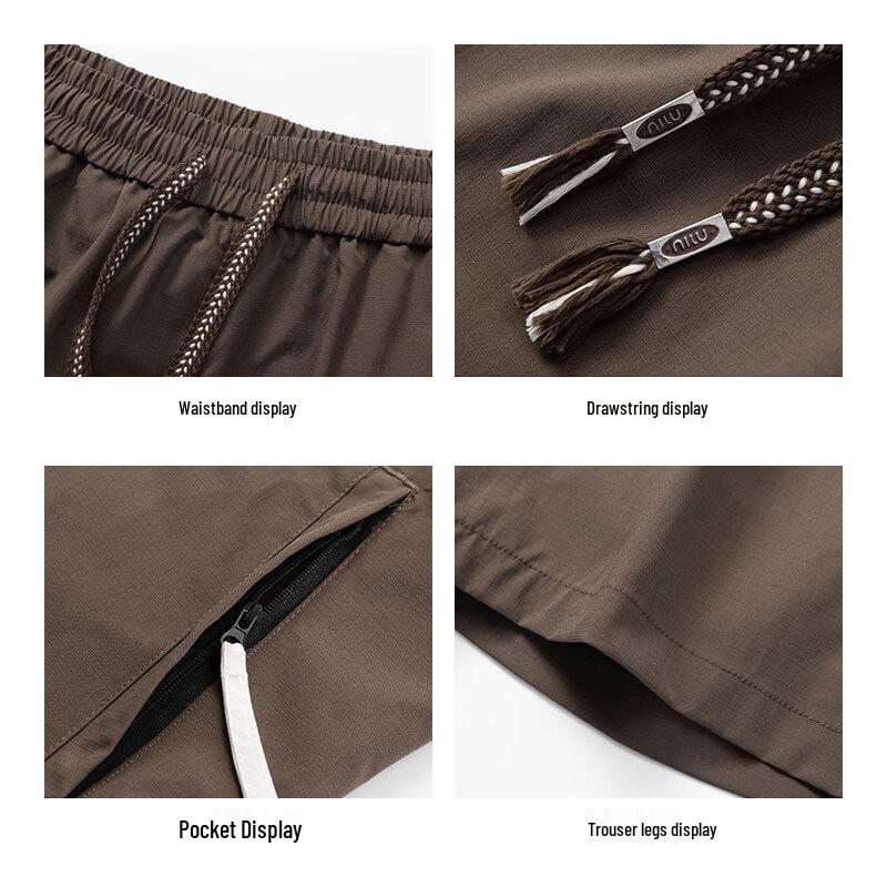 ROMON Men's Casual Breathable Ice-Feel Shorts