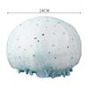 1PCS Waterproof Shower Cap Leopard Print Double Layer Elastic Shower Hair Cover Reusable Wave Point Shower Cap Bathroom Supplies