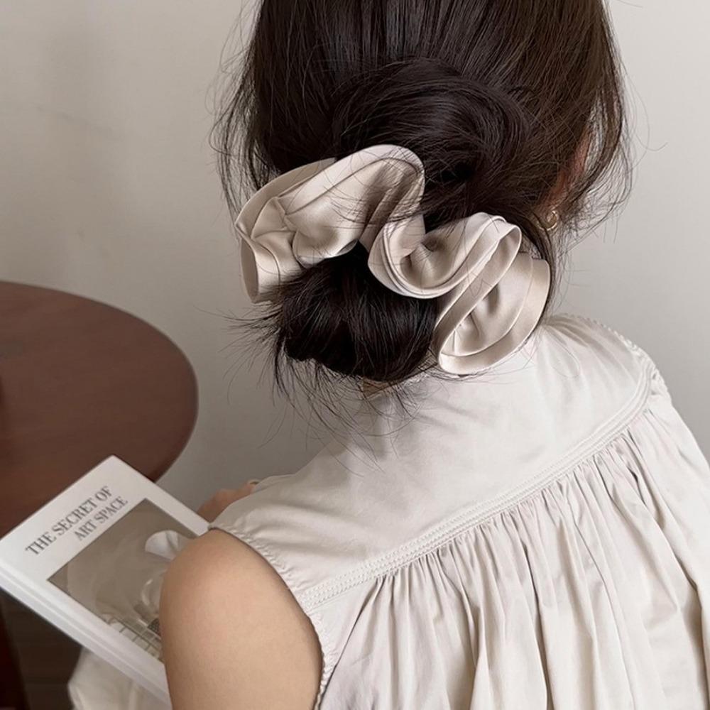 Soft Silk Scrunchies, Large Elastic Hair Rubber Bands for Women