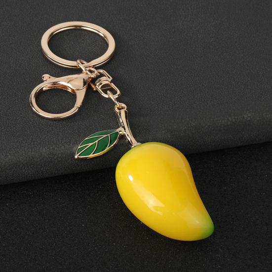 Schlüsselanhänger Anhänger Zinklegierung Mango Form Schlüsselkette mit Karabinerverschluss Einfach aufzuhängen Schlüsselhalter Rucksack Auto Zubehör