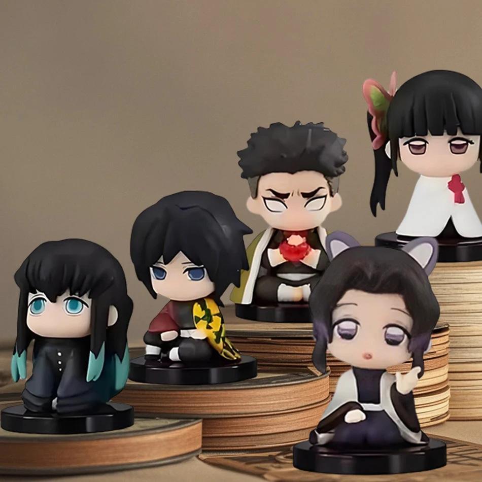 Styl Demon Slayer Figurka Hračka Anime Kimetsu no Yaiba Q Verze Sedící Tanjiro Nidouzi Inosuke Zenizu PVD Figurka Model Panenka