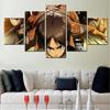 5 Stück Leinwand-Wandbilder Anime-Poster Malerei Eren Armin Attack on Titan Tapete Heimdeko Bilderdruck Für Wohnzimmer