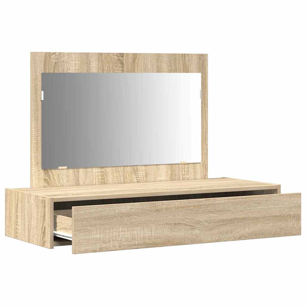 Makeup Table with Storage Brown 100 x 40 x 70 cm Engineered Wood