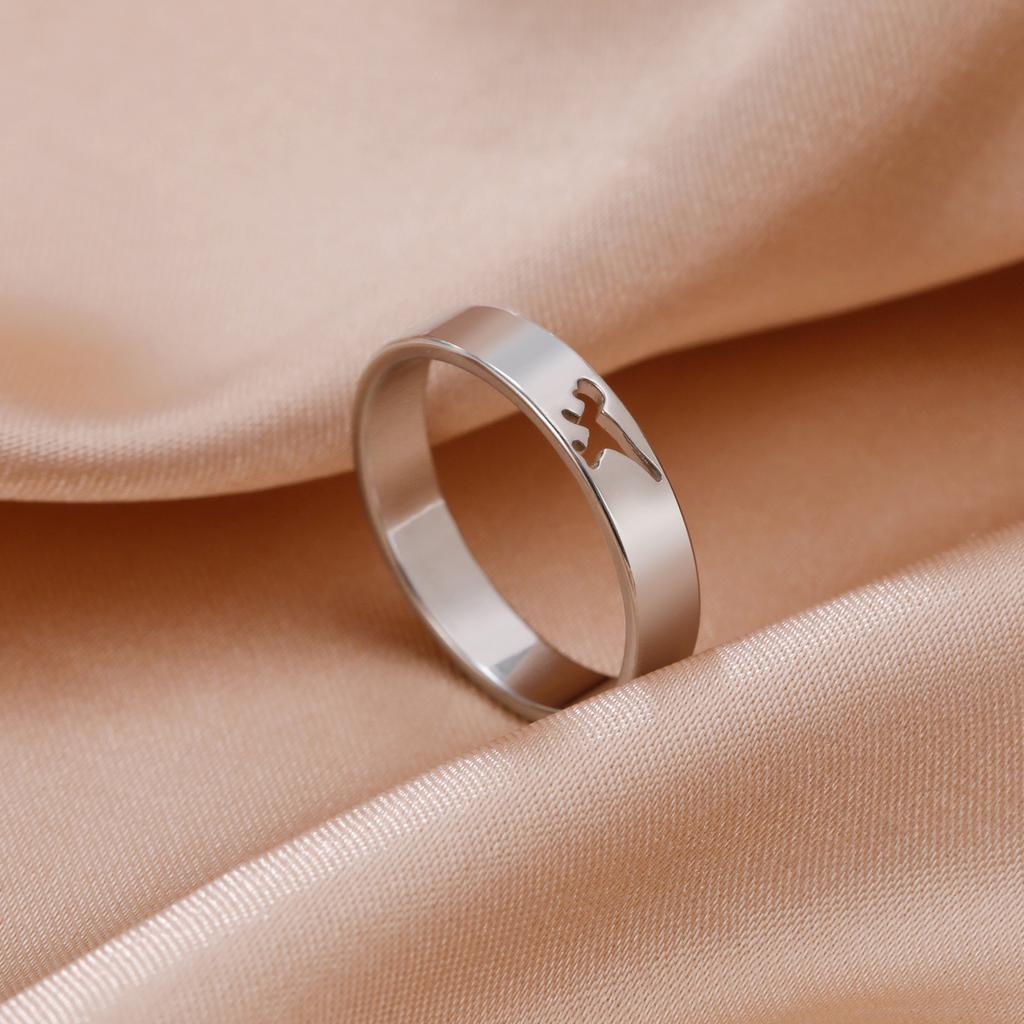 Hollow Dinosaur Ring Stainless Steel Gold Tyrannosaurus Brachiosaurus Finger Rings Couple Jewelry for Women Men