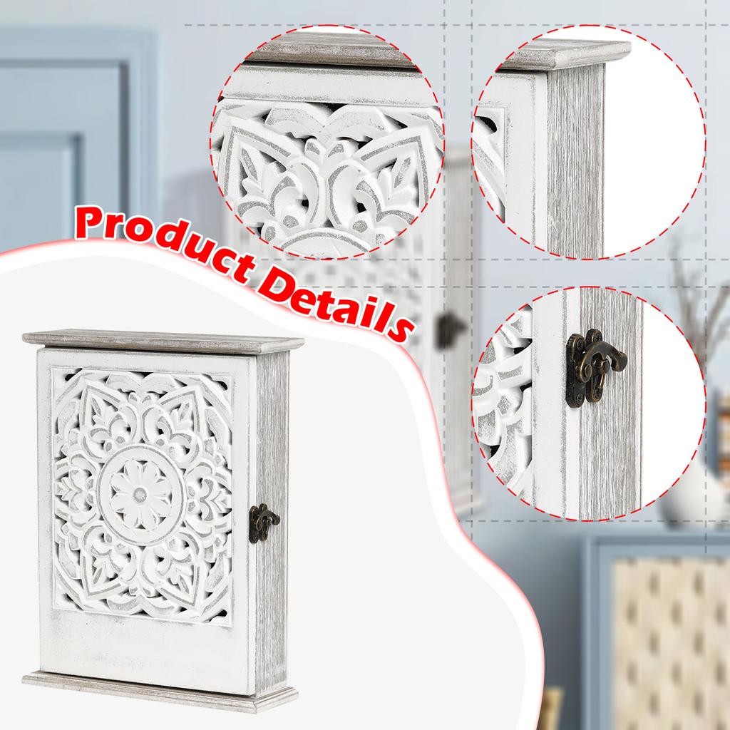 Appendi chiavi da parete con 6 ganci Scatola porta chiavi Installazione facile Portachiavi per Casa Ufficio Appartamento Ingresso Scatola per chiavi