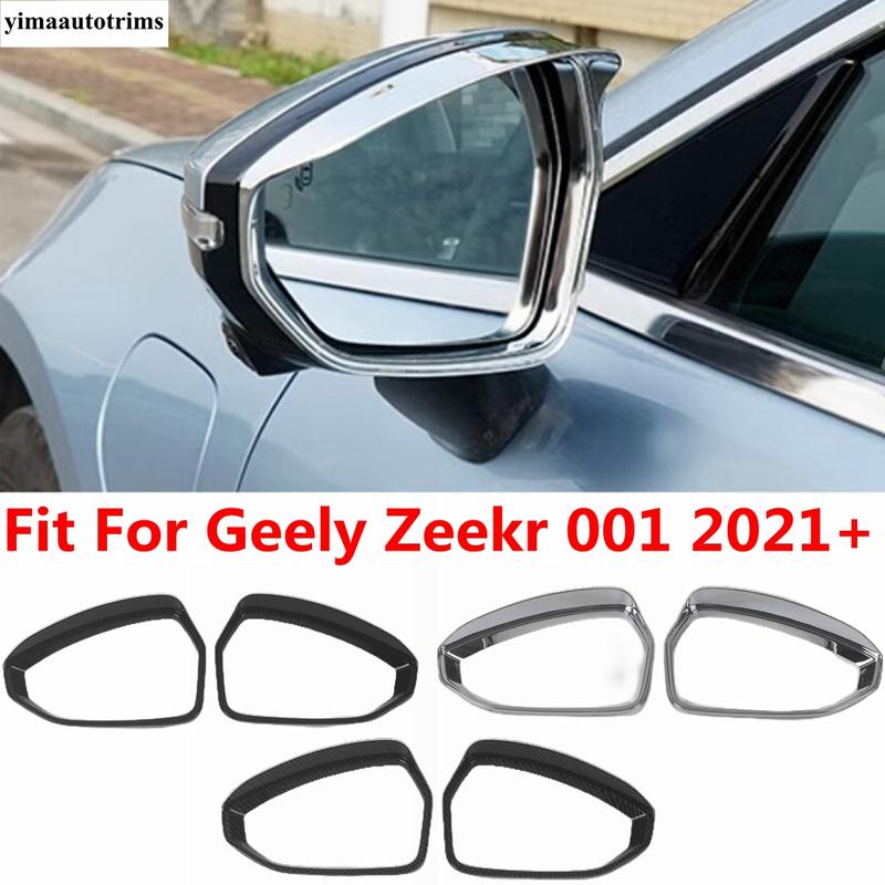 Car Rearview Mirror Rain Eyebrow Decoration Cover Trim For Geely Zeekr 001 - Chrome Black Accessories Exterior Styling