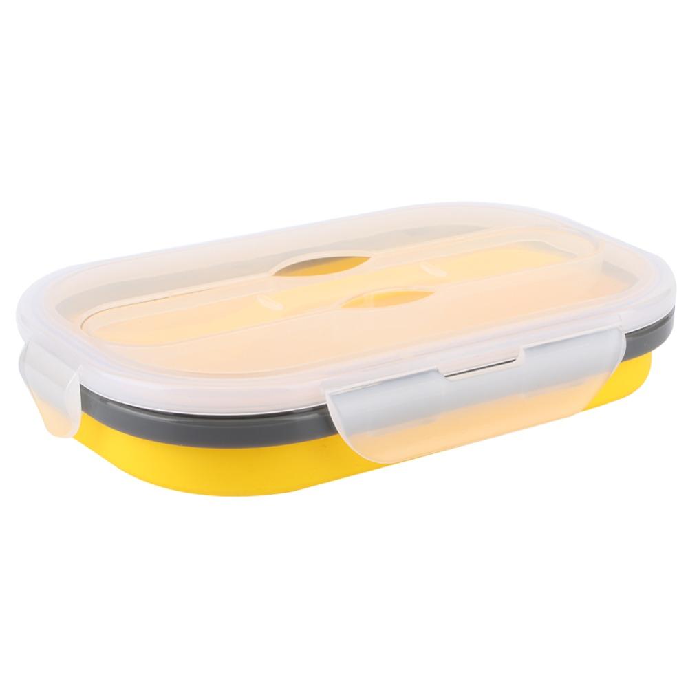 Microwave Safe Collapsible Food Container Capacity Bento Lunch Box Portable Food Storage Picnic