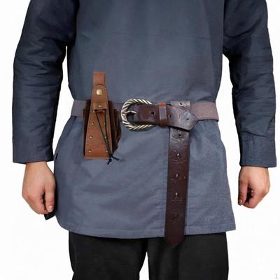 Středověká kožená peněženka na opasek pro rytířský kostým