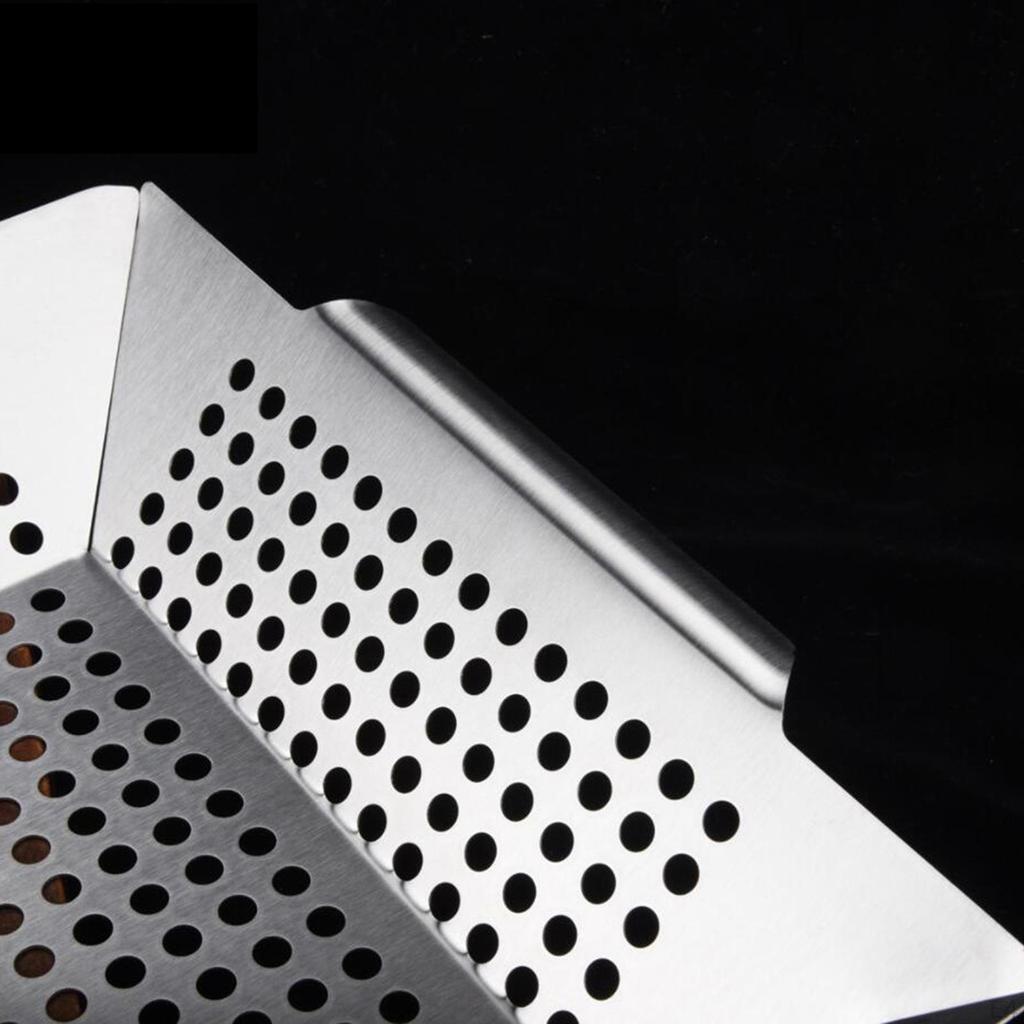 Barbecue Grill Basket for Meat Large Square Wok BBQ Accessory