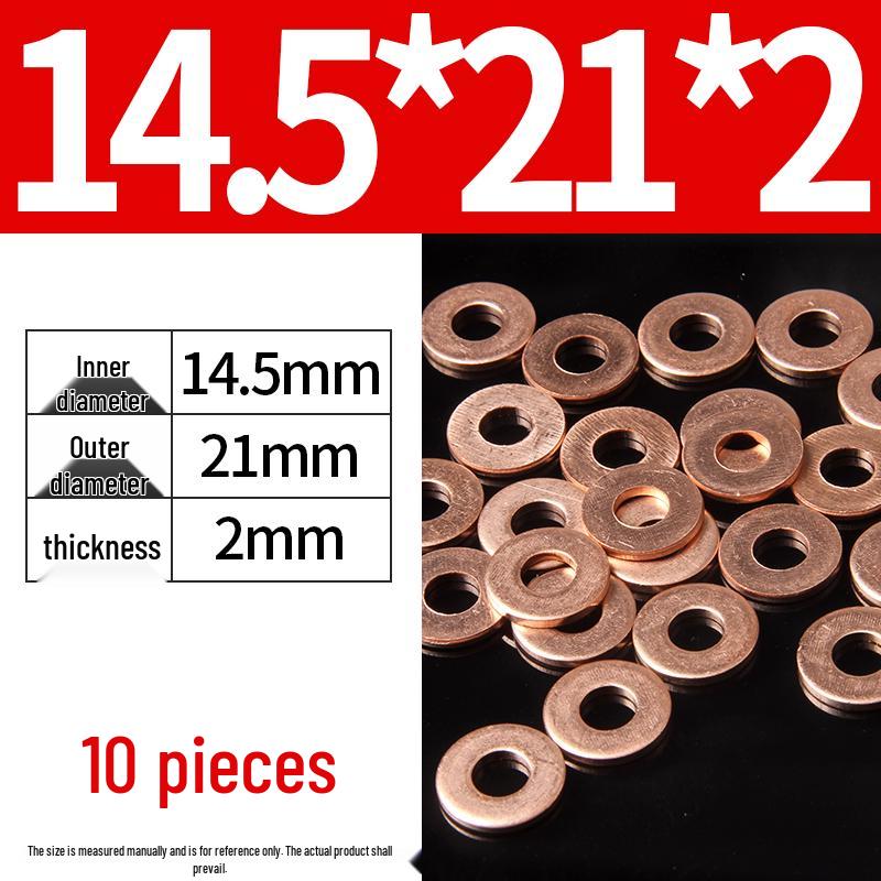 2mm Pure Red Copper Sealing Ring Marine Instrument Flat Washer