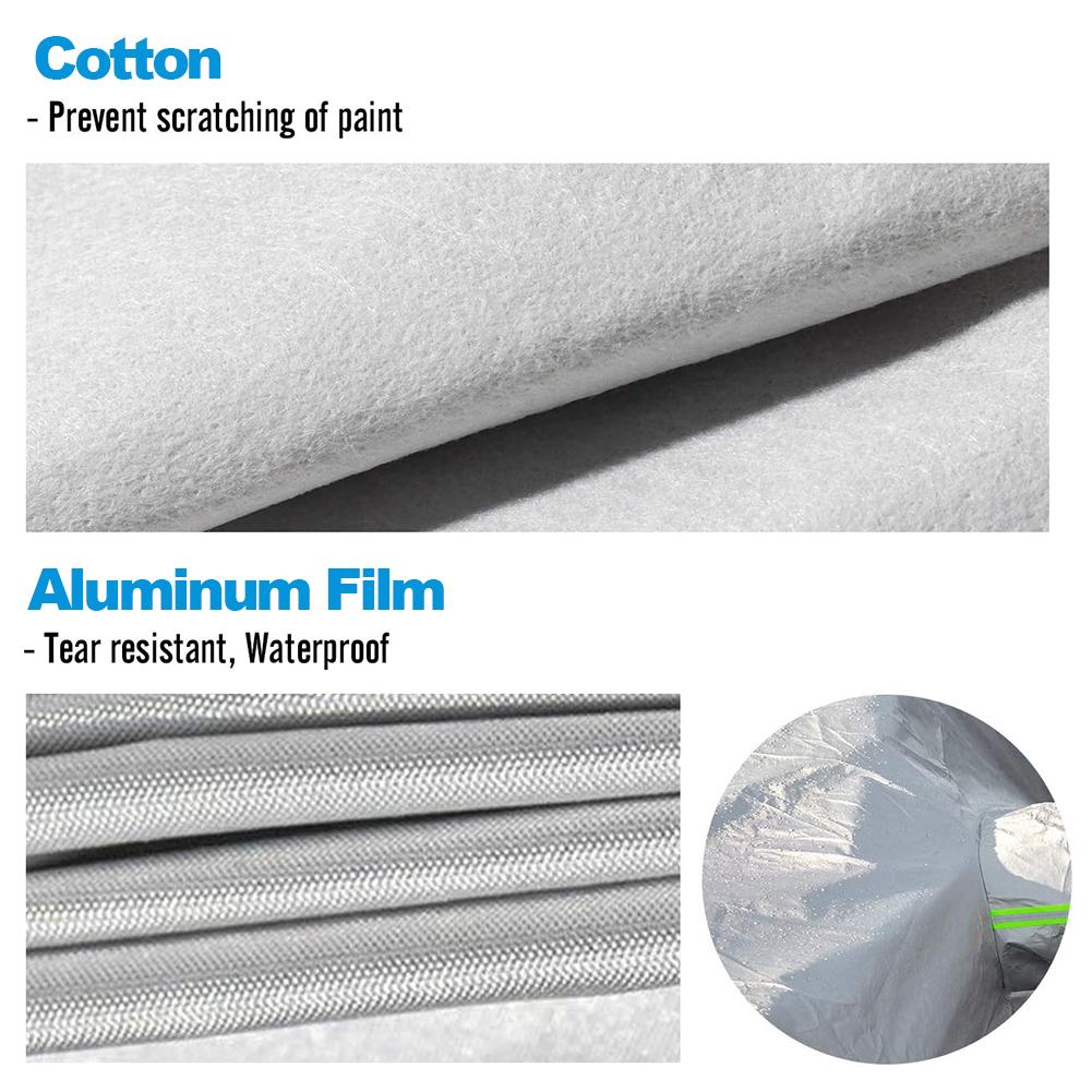 Two Layers Half Top Snow Car Cover for Winter Universal Fit for Saloon Wagon Estate Auto Waterproof Weather Protection Outdoor