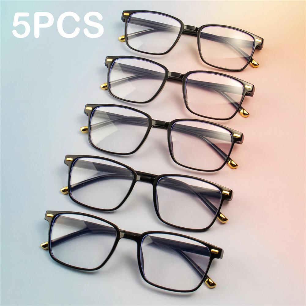 

5PCS Stylish Anti-Blue Lightweight Reading Eyeglasses Ultra-Light Eye Protection Readers Eyewear Unisex Elegant Presbyopia Eyeglasses C1