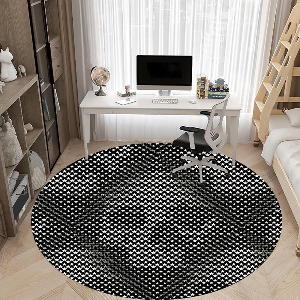 1pc Skull Pattern Carpet, Round Non Slip Durable Large Size Office Carpet, Suitable for Office