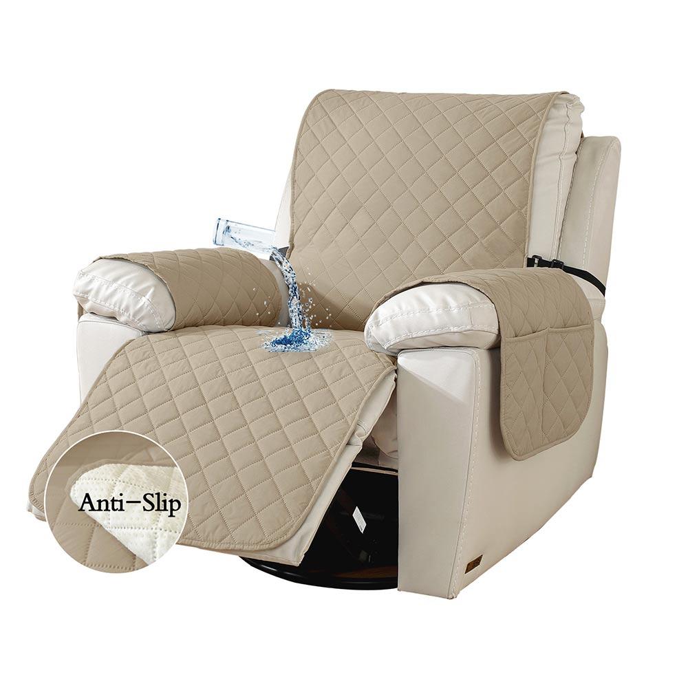 Waterproof Sofa Cover Grid with Pockets Protector for 1/2/3 Seat Armchair Recliner Multi-Color Stain-Resistant Couch Cushion