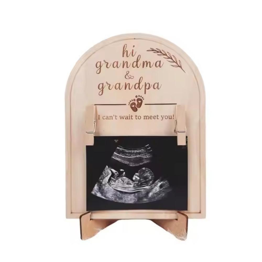 Wooden Stands Sonogram Picture Frame Rustic Pregnancy Gift Frame Newborn Birth