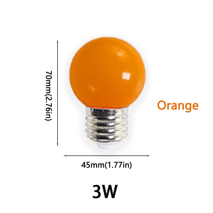 10 PCS Colorful G45 LED Bulb E27 3W 220V Red Blue Green Pink Yellow Orange Purple Warm RGB Blub Energy Saving Light Globe Lamp