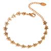Fashion Personality Retro Bracelet Set Stainless Steel Plated 18K Blue Oil Drop Flower Handmade Chain Necklace for Female