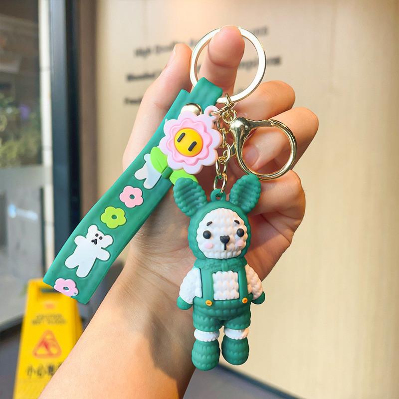 Colorful Knitted Rabbit Keyring Charming Silicone Gift For Parties And Celebrations
