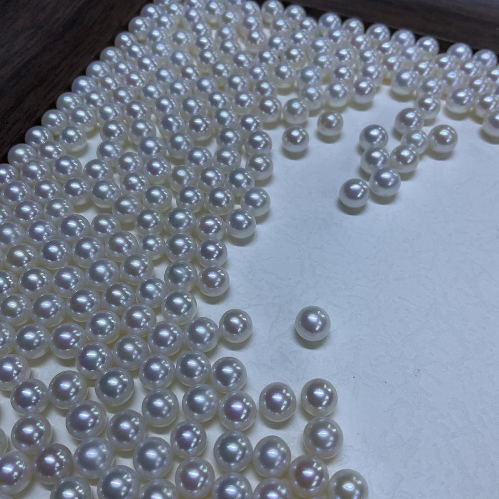 6-7mm White Freshwater Akoya Pearl Round Undrilled Beads