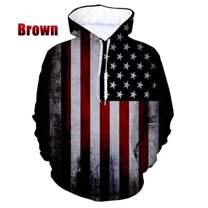 Amerikanische Flagge US Dream Emblem Hoodie Herrenbekleidung 3D-Druck USA Spirit Hoodies Damen Harajuku Mode y2k Pullover Kapuzenpullover
