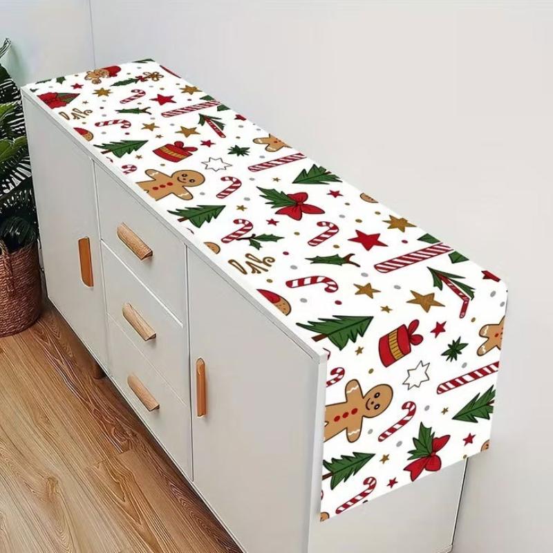 Home Furnishings Christmas Table Flag Printed Shoe Cabinet Table Mat Thickened Anti Slip Bed Flags Machine Washable Tablecloth