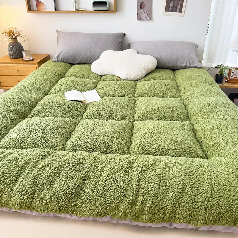 WTEMPO Large Size Solid Color Simple Retro Foldable Mattress Home Hotel Cushions Soft Tatami Mats Thickened Student Dormitory Mattresses