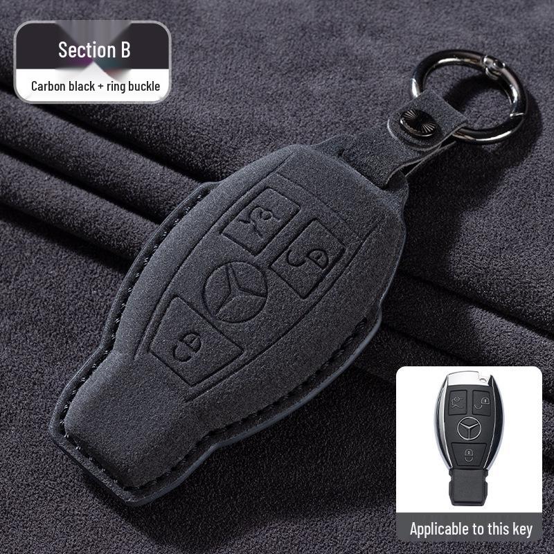 Mercedes-Benz E300L/GLC260/E260L Key Cover with Full Suede and Buckle - Men's Interior Decoration
