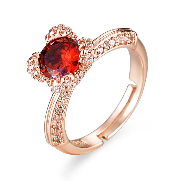 

Кольцо с имитацией муассанита, женское обручальное кольцо с инкрустацией из цветного циркония и бриллиантами, персонализированное трендовое кольцо в виде цветочного бутона. opening adjustable