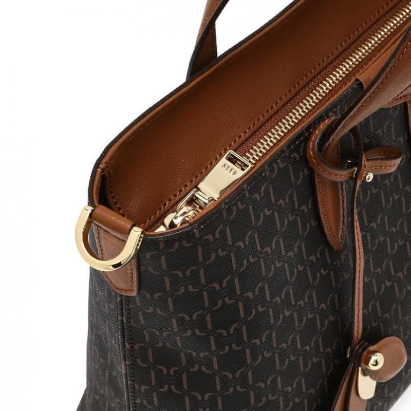 Daks Modern Tote Bag With Brown Barnett Dd Pattern Leather Dcba6e862w3