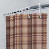 Moderner karierter Duschvorhang Wasserdichter Stoff, Baddekoration mit Haken-Set für Heim-Badzubehör in Rot/Gold/Gelb Ch
