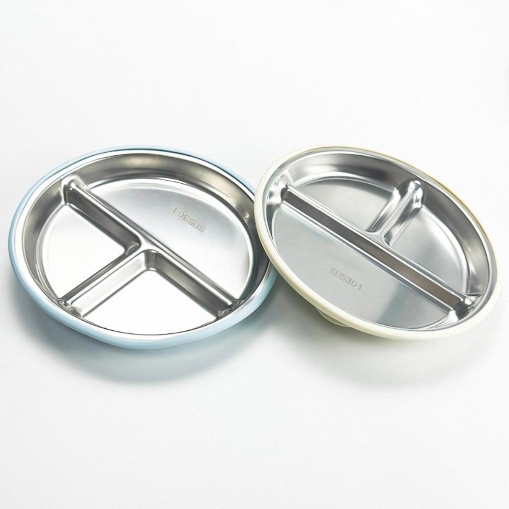 Silicone Shell Suction Cup Kids Plates 304 Stainless Steel Kids Feeding Bowls  For Toddlers