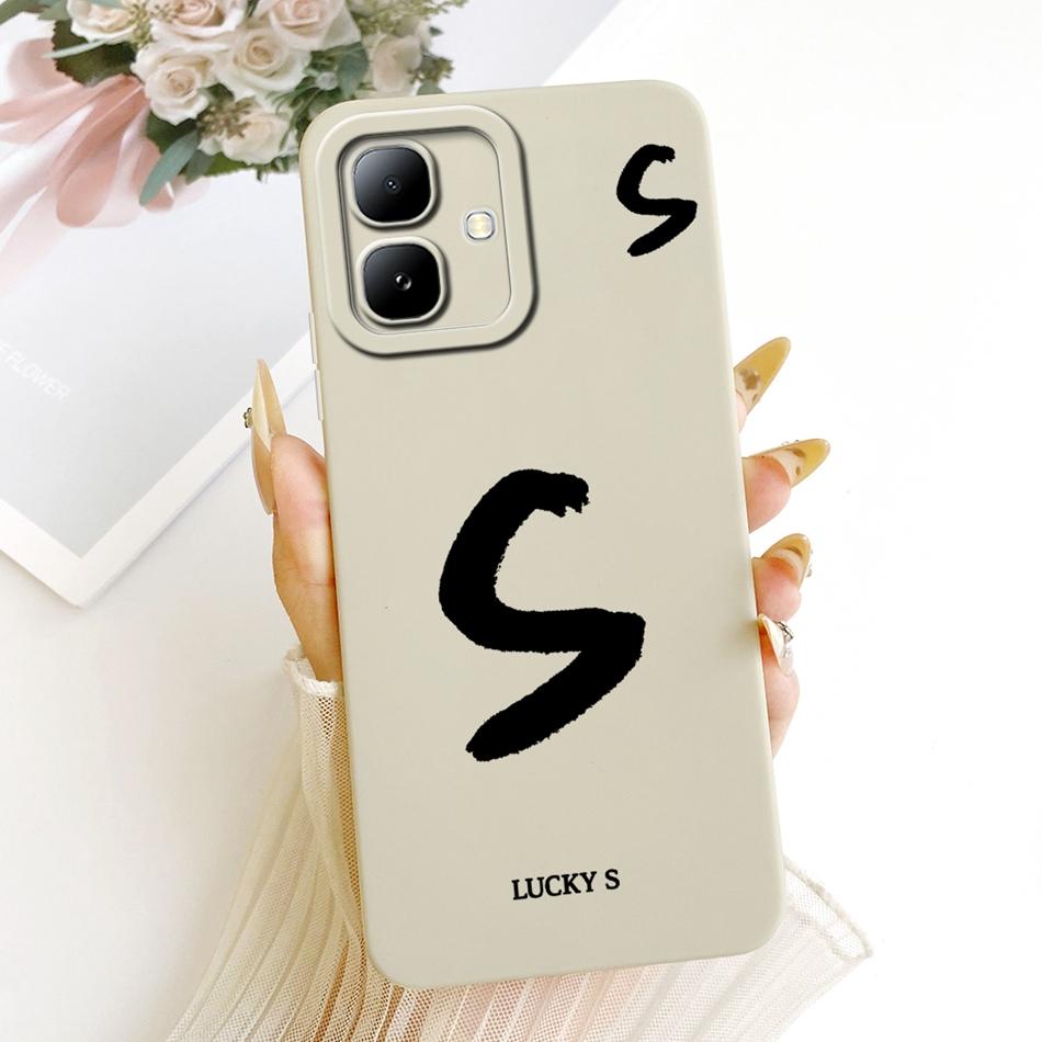 For Infinix Smart 20 2026 Lucky Initial Letter Phone Case For Infinix Smart20 X6840 X6840B Soft Silicone Shockproof Cases Bumper