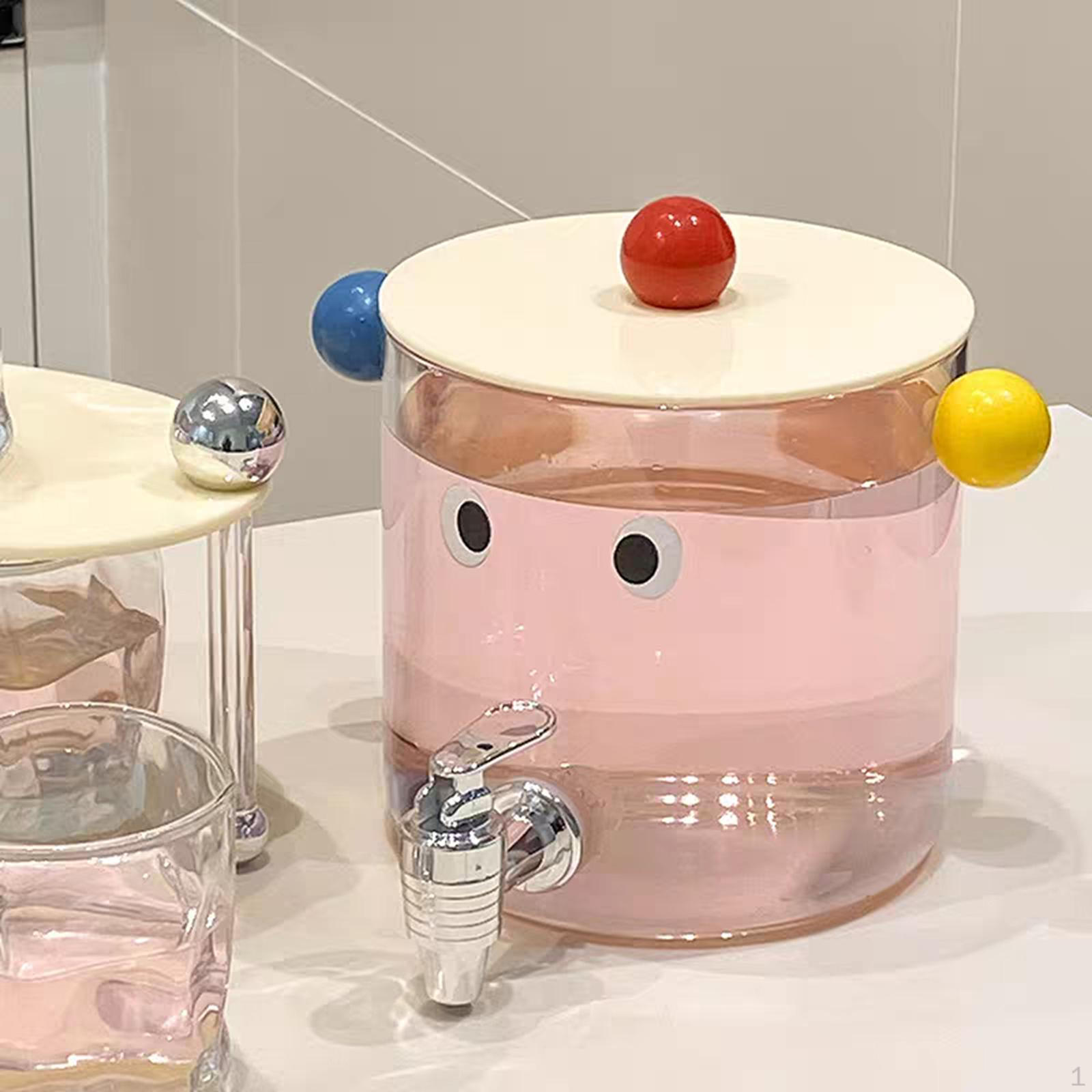 

Beverage Dispenser, Cold Water Kettle, Blooming Teapot, Large Capacity with , Juice Lemonade Style B