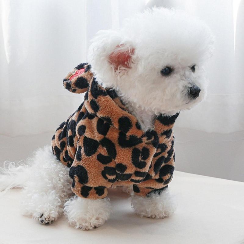 Pullover Dog Coat Dog Hoodies Dog Coat With Hood Dog Clothes Leopard Dog Hoodie