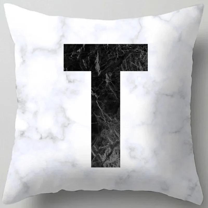 Home Decor Marble Letter Printed Pillowcase Decorative Pillow Sofa Cushion Cover