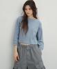 CITTA Waffle Semi Crop T-Shirt_Ctt3003(Blue)