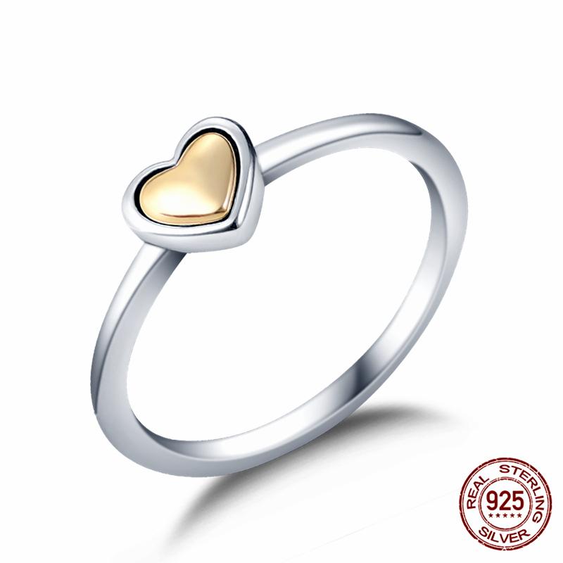 Brand New 100% Genuine 925 Silver Women's Ring Original Heart Crown Rose Gold Crystal Engagement Ring Wedding Anniversary Jewelr