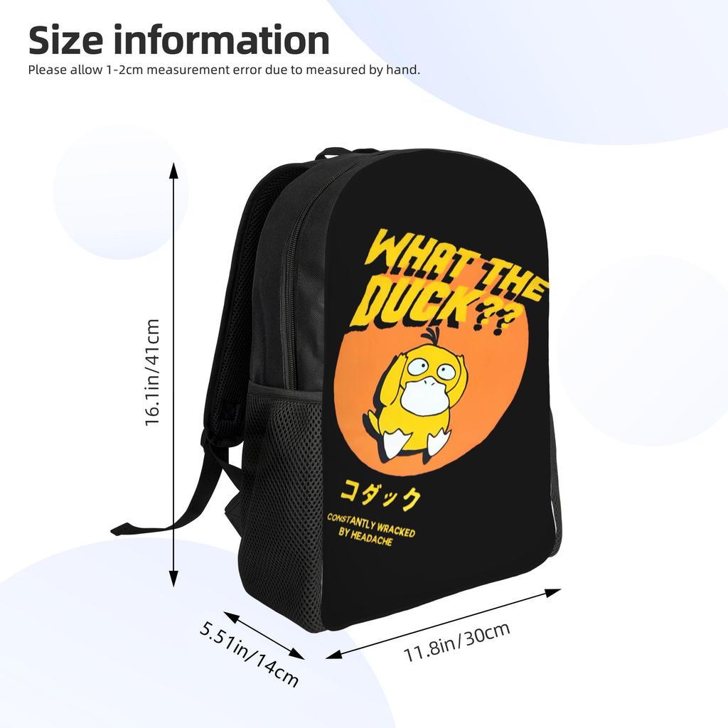Customized P-Psyducks Backpack Men Women Fashion Bookbag for School College Cartoon Bags