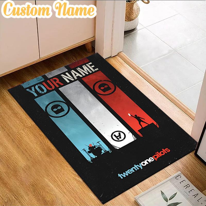 Custom Name Twenty One Pilots Music Evolution Rug, Office Rug, Chair Rug, Carpet for Living Rooms, Doormat Game Rug Home Decor Christmas Gifts