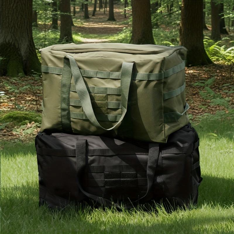 60L Outdoor Camping Gear Organizer Waterproof Canvas Travel Bag Large Handbag for Tent Sleeping Bag Storage