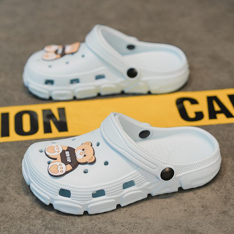 Children's Hole Shoes Increase the Height of Girls' Summer Wear Non-slip 2025 New Eva Baotou Soft Thick-soled Cool Slippers