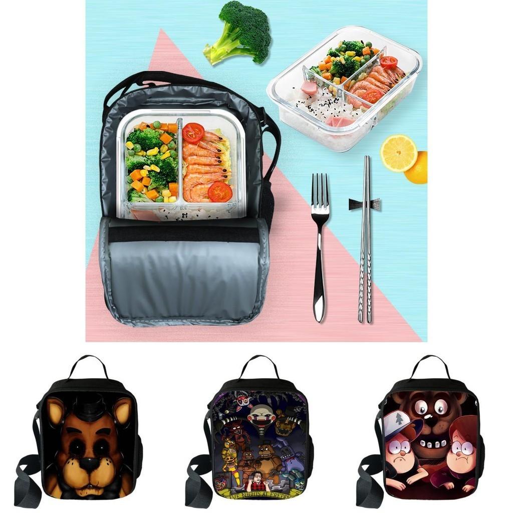 Large Capacity Five Nights At Freddy's 3d Printed Insulated Lunch Bag For Versatile Use