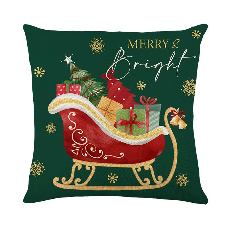 

Новая праздничная наволочка с мультяшным принтом Санта-Клауса, полиэстер, декоративная наволочка для дивана, наволочка для спальни 45 * 45Cm (without pillow core)